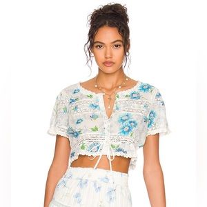 LoveShackFancy Farley Floral Crop Top